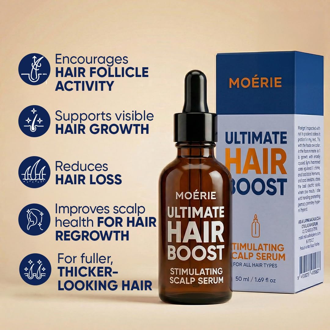 MOERIE serum anticaída y serum crecimiento cabello - Tratamiento anticaída para el cabello delgado - Alternativa al hair oil y el aceite capilar para crecimiento cabello - efectivo y natural 50ml x3