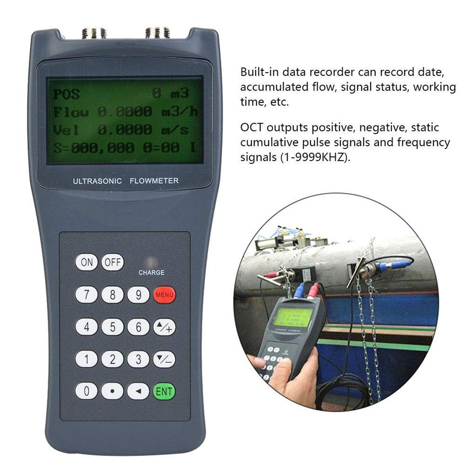Medidor De Flujo Ultrasónico De Agua Portátil, Con Pantalla Lcd, Medidor De Flujo De Alta Precisión, Medidor De Flujo De Líquido De Mano,M2/DN50-700