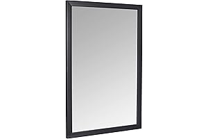 Amazon Basics Rectangular Mirror for Above the Dresser: 24" x 36", Standard Trim, Black