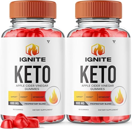 Paquete de 2 gomitas Ignite Keto ACV para pérdida de peso avanzada, suplemento Keto Ignite, gomitas Ignite Keto ACV + vinagre de sidra de manzana,