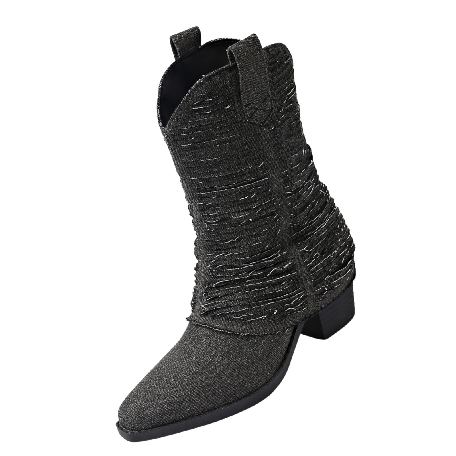 HOOUDO Stivali Donna Estivi,Stivali da Donna Estivi Bianchi Stivaletti Pelle Comodi Stivaletti Scarpe Eleganti Cerimonia Texani Scarpe