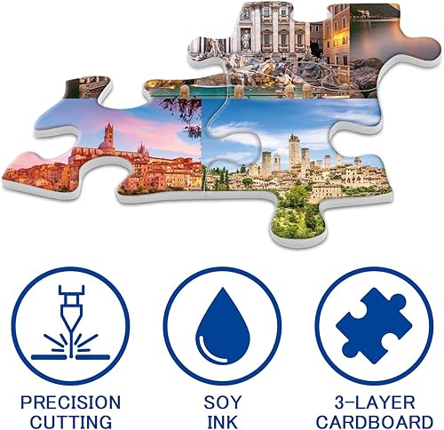 Miniatura 4 de Rompecabezas de Italia de 1000 piezas para adultos, Roma, Venecia, Cinque Terre, rompecabezas de viaje Europa, paisaje europeo, rompecabezas de