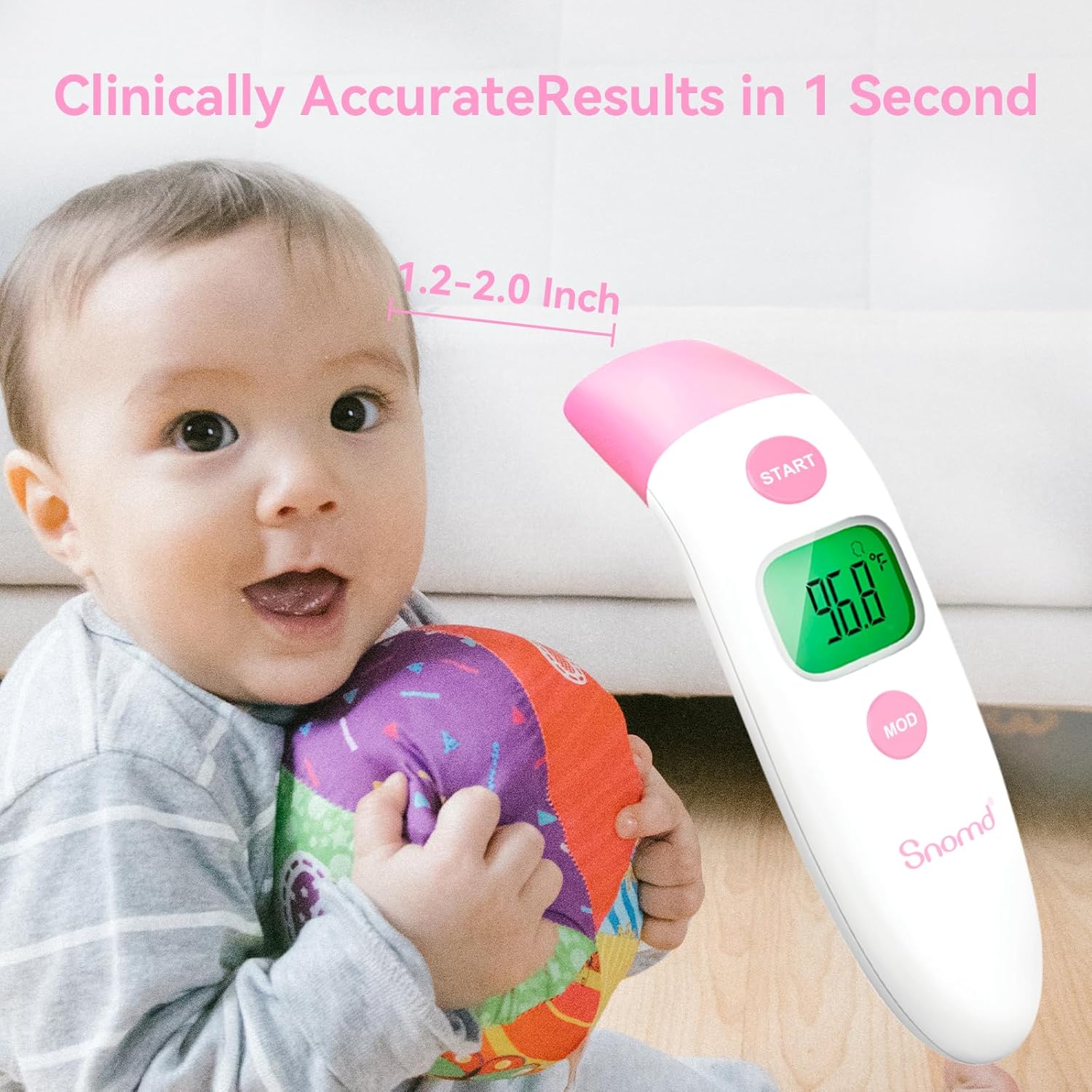 Forehead and Ear Thermometer 1 Non-Contact Balight Body Object