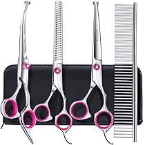 Gimars 4CR in acciaio inossidabile Sicurezza rotonda punta rotonda per cure forbici per cuccioli pesanti in titanio per la forbice di toelettatura per cani, gatti