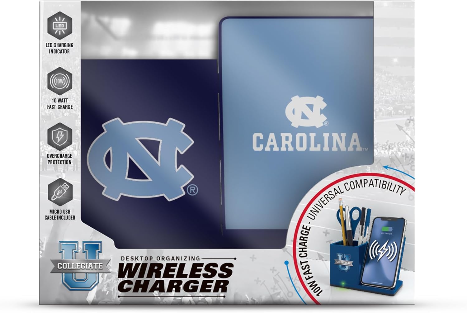 SOAR NCAA Unisex Wireless Charging Stand with Desktop Organizer - Image 3