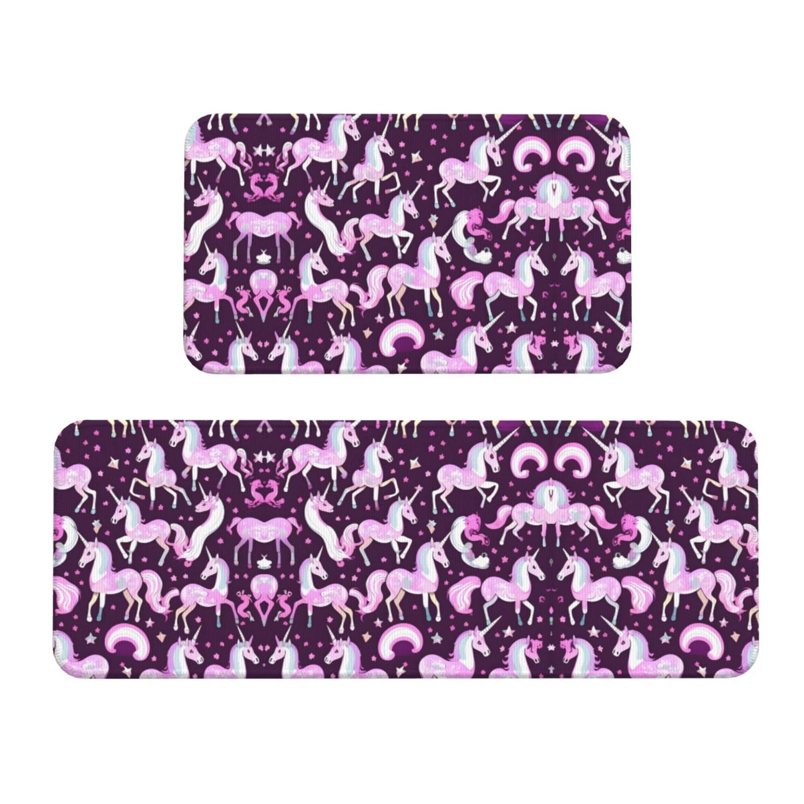 Tapis de cuisine licornes roses lot de 2 grand confort avec revêtement de qualité supérieure