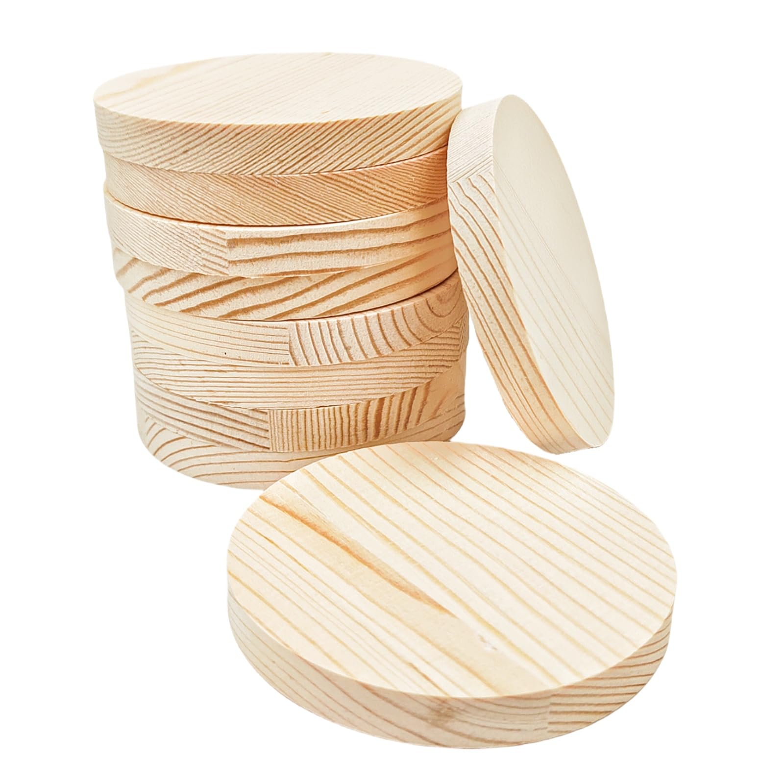 10PCS Pine Circle Plaque, 8x1cm Blank Unfinished Round Wooden Circles Plaques for Craft Projects, Engraving, Wood Burning, Painting โ image 1