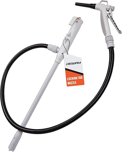 Miniatura 19 de DeWay Bomba de transferencia de combustible con batería con boquilla de gatillo manual, caudal de 3.2 GPM y manguera de transferencia de goma de 51