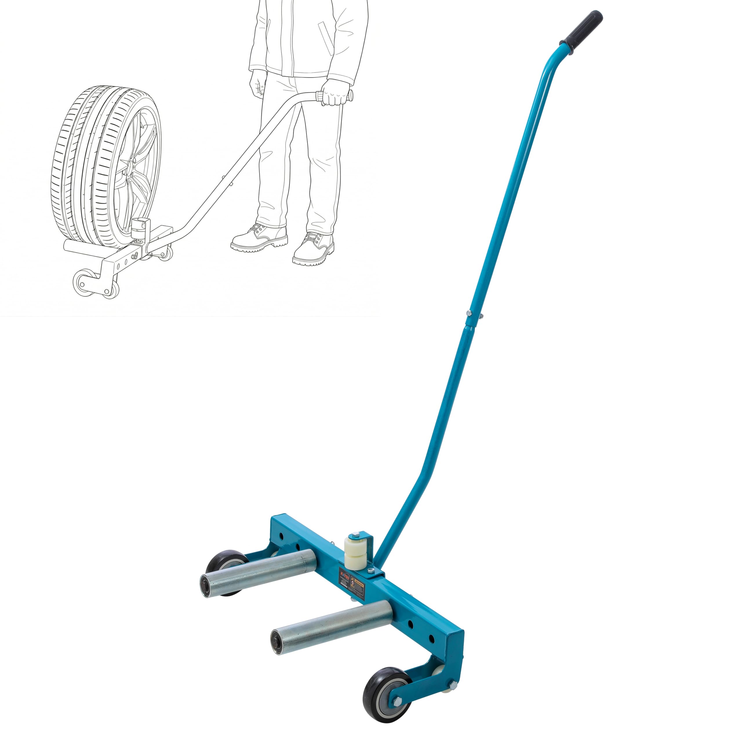 Katsu Tools Blue Adjustable Tire Wheel Dolly – 150Kg Capacity, Heavy-Duty Wheel Handling, Transport Tool For Garage, Workshop & Vehicle Maintenance, 161155