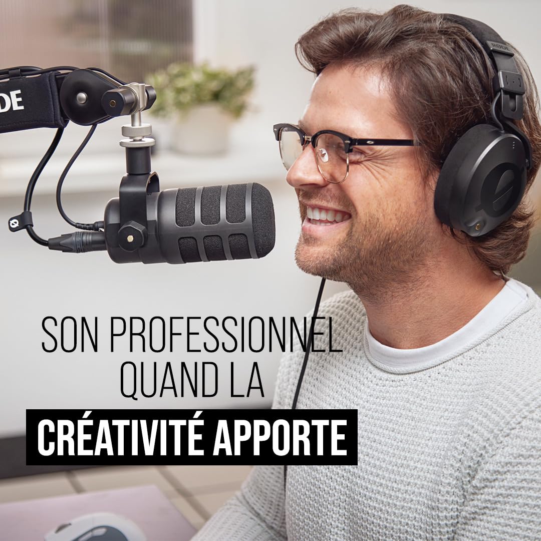 RØDE PodMic USB Microphone dynamique polyvalent de diffusion Avec connectivité XLR et USB pour les podcasts, le streaming, le jeu, la création musicale et de contenu (Noir)