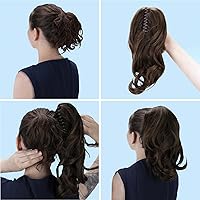 Vista 7 de PRETTYSHOP 16 o 20 pulgadas clip para el pelo en extensión cola de caballo 2 en 1 rizada resistente al calor