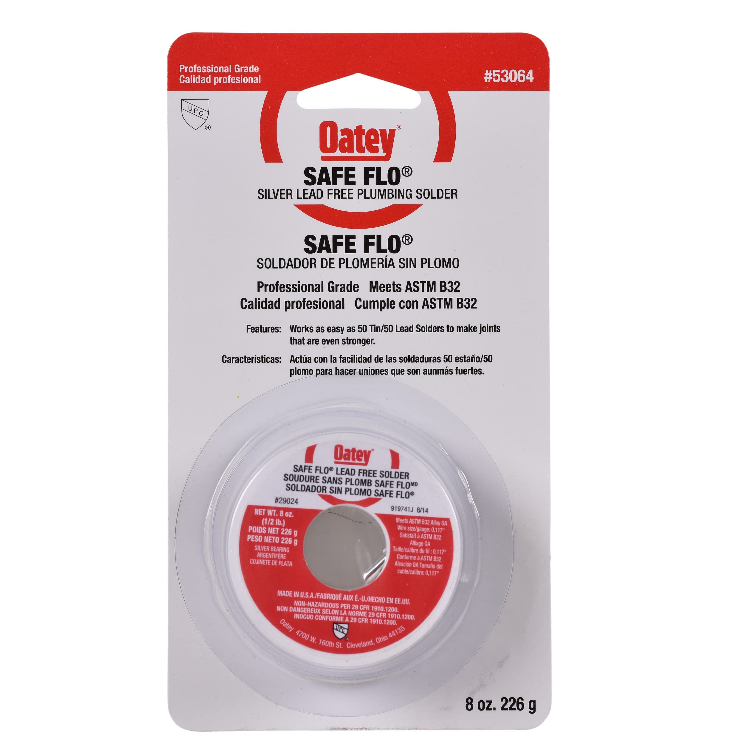 Oatey 53064 Safe Flo fil argenté 1.2 mm , métal de raccordement sanitaire