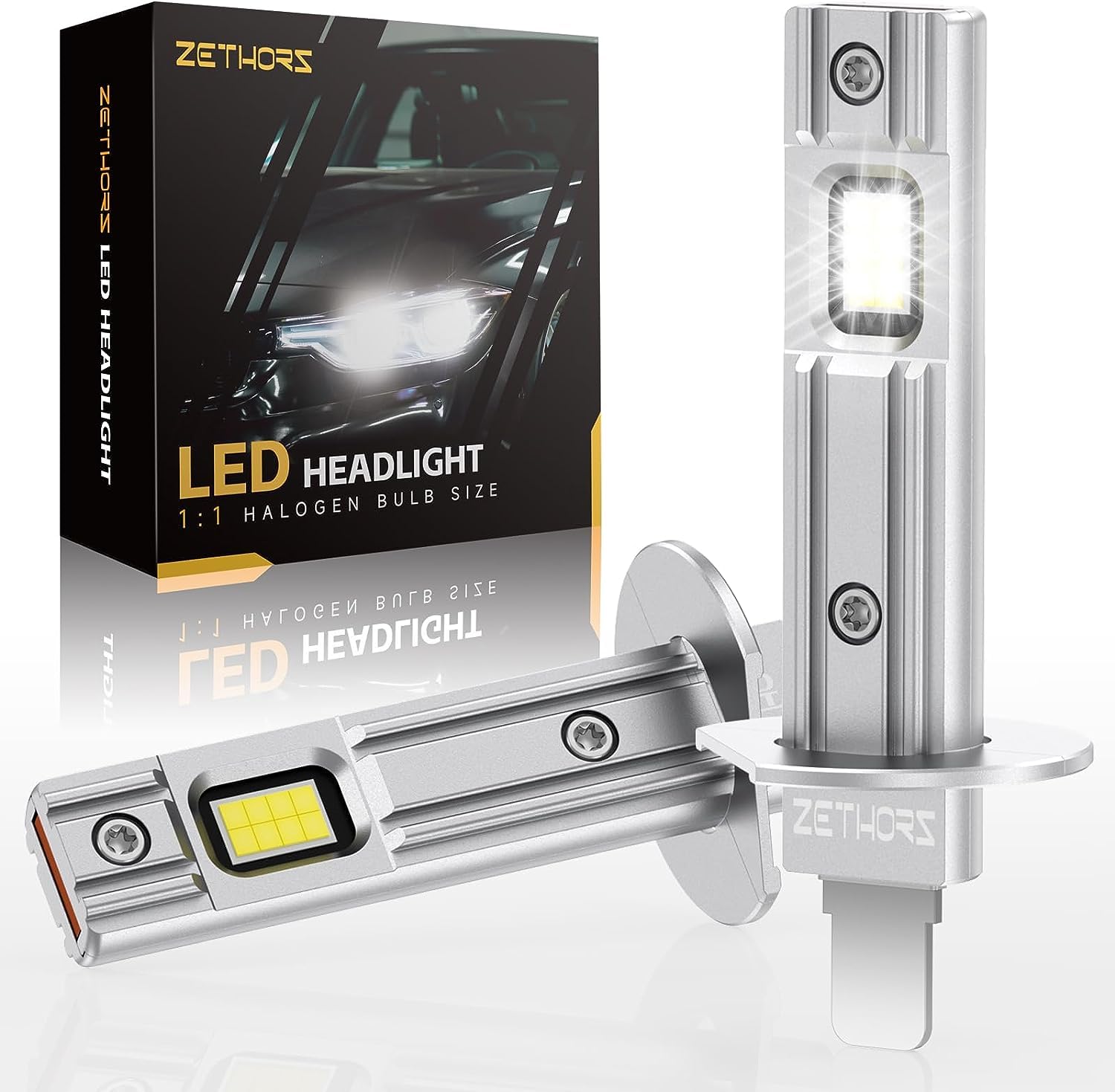 Amazon.co.jp: Zethors H1 LEDヘッドライト電球 16000LM 60W 400