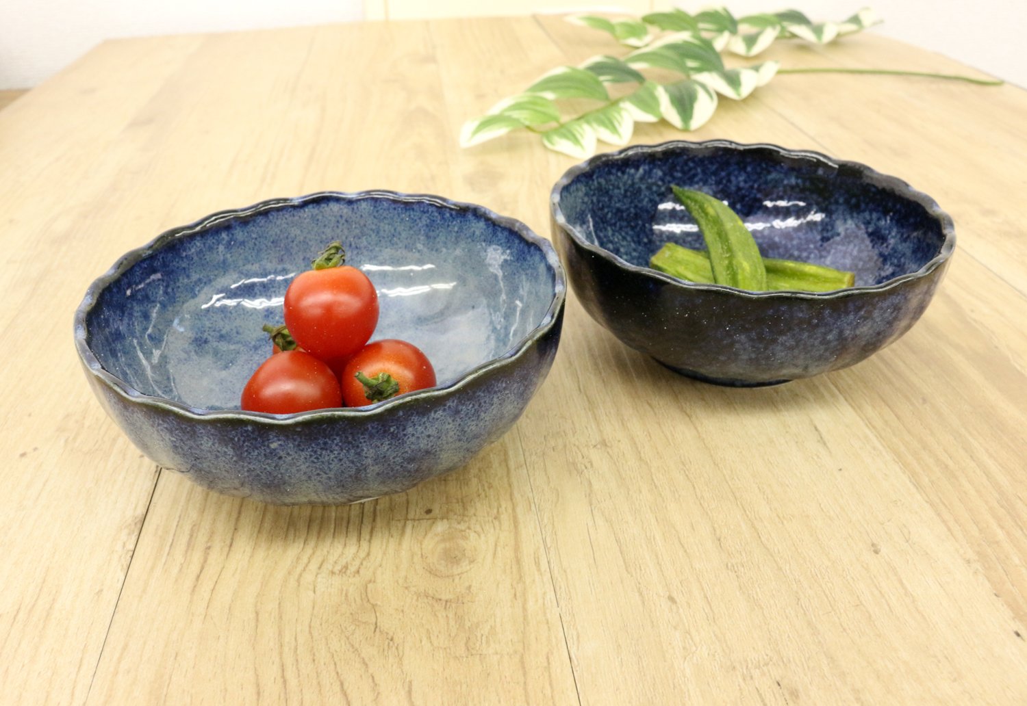 Amazon｜美濃焼 和風カフェシリーズ 菊型 小鉢 藍の雪 2個セット DK