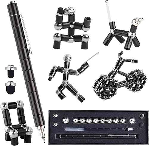 Bolígrafo de juguete para ansiedad, bolígrafo magnético de metal para descompresión, juguetes de escritorio, multifuncional, deformable, bolígrafo