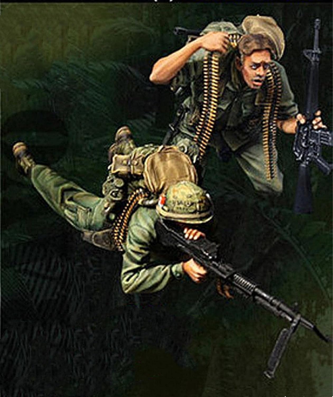 Goodmoel 1/35 Vietnam War US Army Combat Resin Soldier Model Kit (2 Persons)/Unassembled and Unpainted Miniature Kit/XH-5935