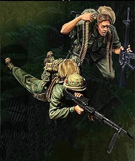 Goodmoel 1/35 Vietnam War US Army Combat Resin Soldier Model Kit (2 Persons)/Unassembled and Unpainted Miniature Kit/XH-5935
