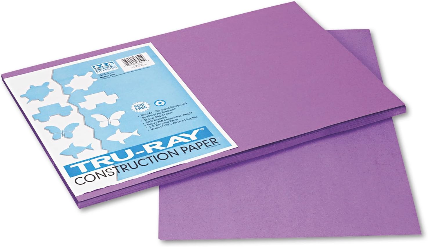 Pacon 103041 TruRay Construction Paper, 76 lbs., 12 x 18