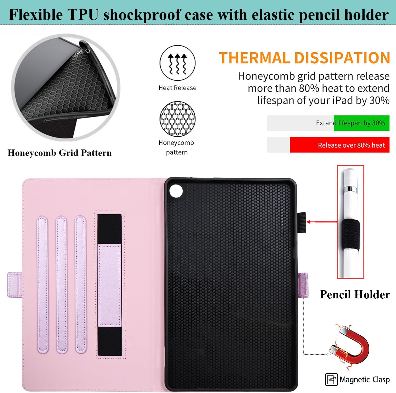 Case for Amazon Kindle Fire Max 11 Tablet (13th Generation, 2023 Release) with Pencil Holder/Hand Wrist Strap Folio Stand Magnetic Smart PU Leather Cover [Auto Sleep Wake], White Cat Kitty