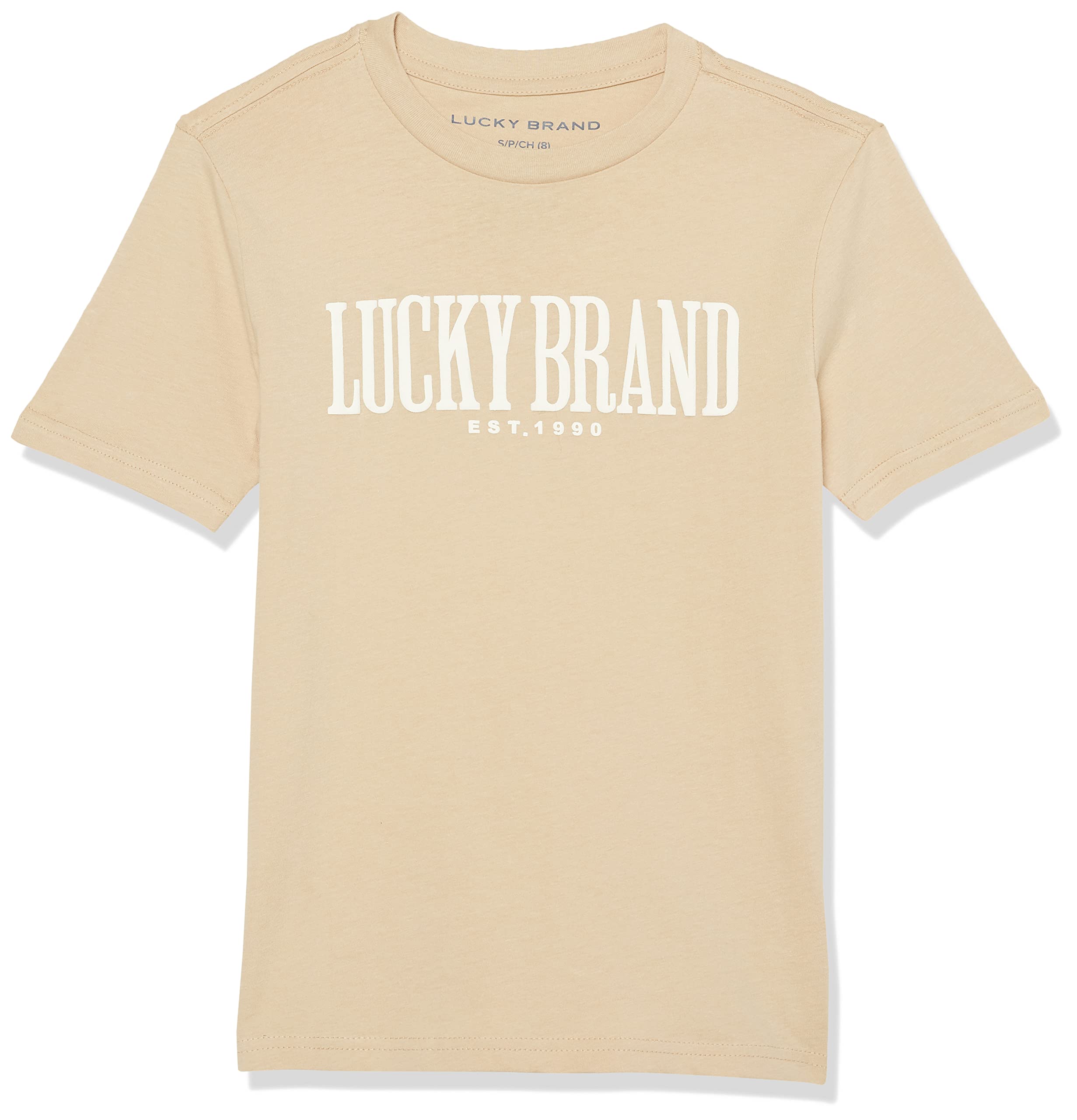 Lucky Brand Boys' Short Sleeve Graphic Crew Neck T-Shirt, Soft, Comfortable, Relaxed Fit