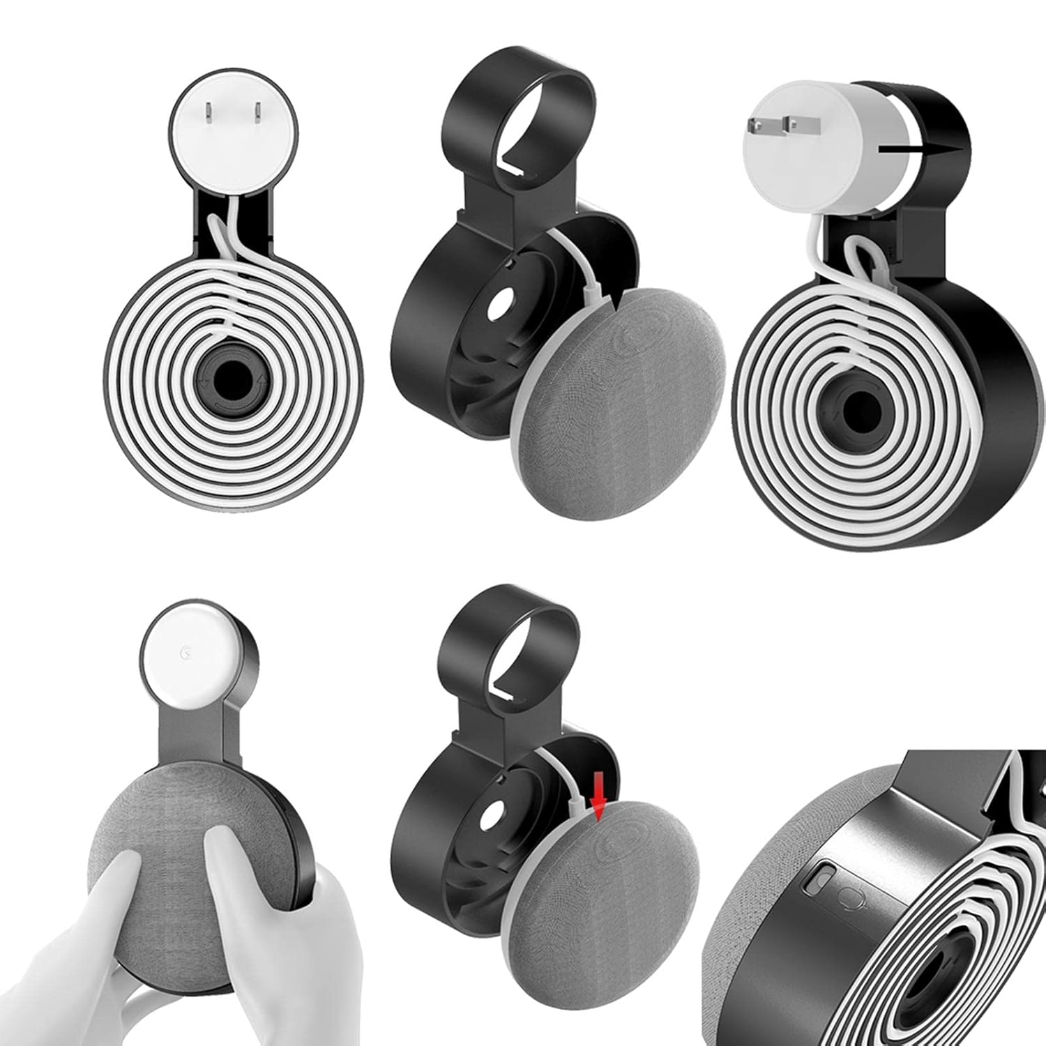 71BzqL9KCmL._SL1500_ MERISHOPP Outlet Wall Mount Stand Holder for Google Home Voice Assistants Black Consumer Electronics | Voice-Enabled Smart Assistants