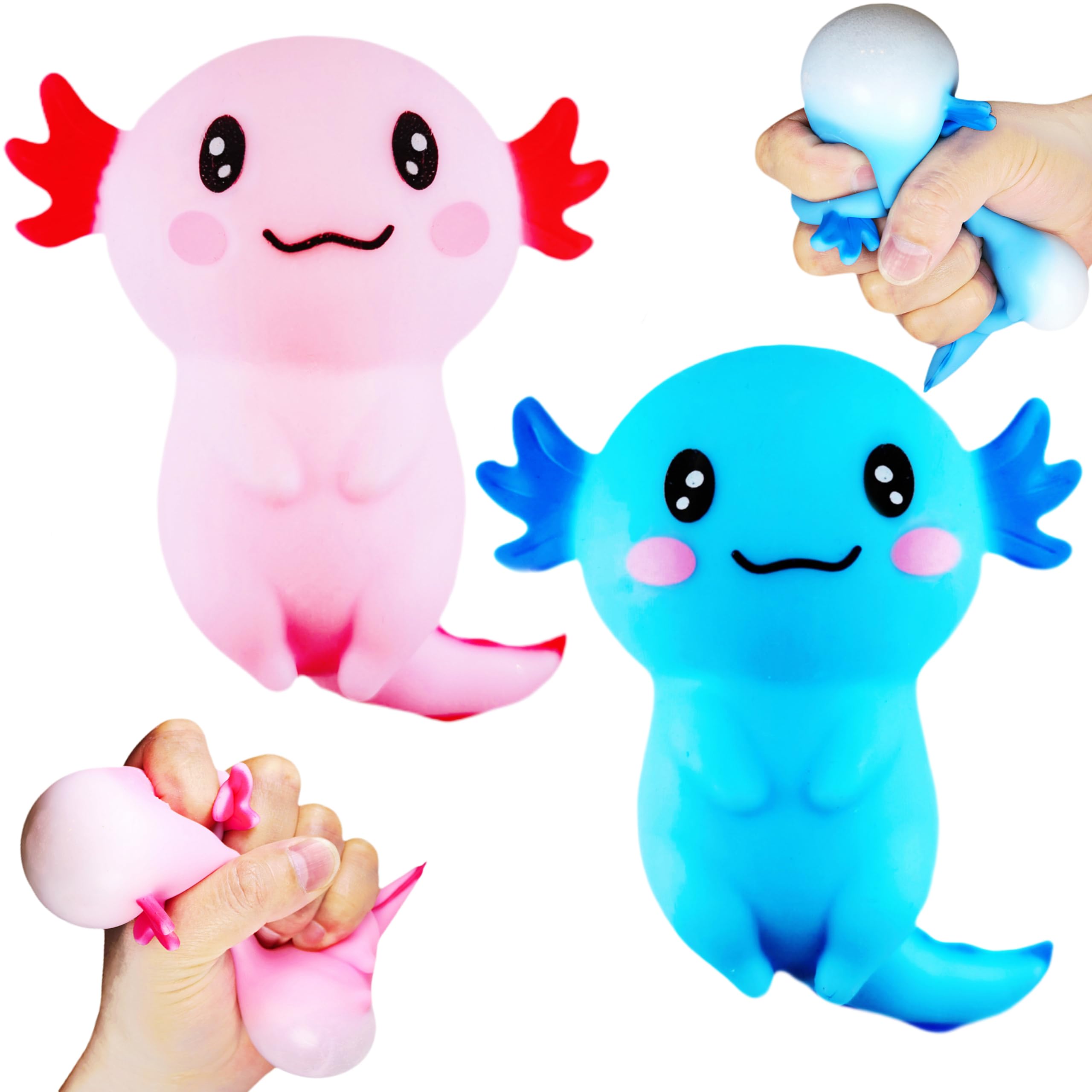 Photo 1 of 2 Pack Squishy Axolotl Stress Dough Sugar Ball Squeeze Fidget Toys for Kids and Adults, Cute Salamander Toys Squishy Stress Balls for Girls and Boys, Anxiety Relief, Birthday Gifts