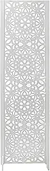 1 Biombo Pintado Divisoria Separador de Ambiente MDF Com Pés Preto ou Branco (Mandala, Branco)