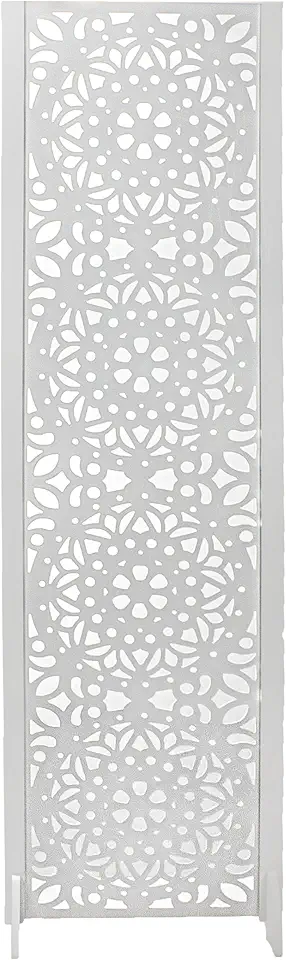 1 Biombo Pintado Divisoria Separador de Ambiente MDF Com Pés Preto ou Branco (Mandala, Branco)