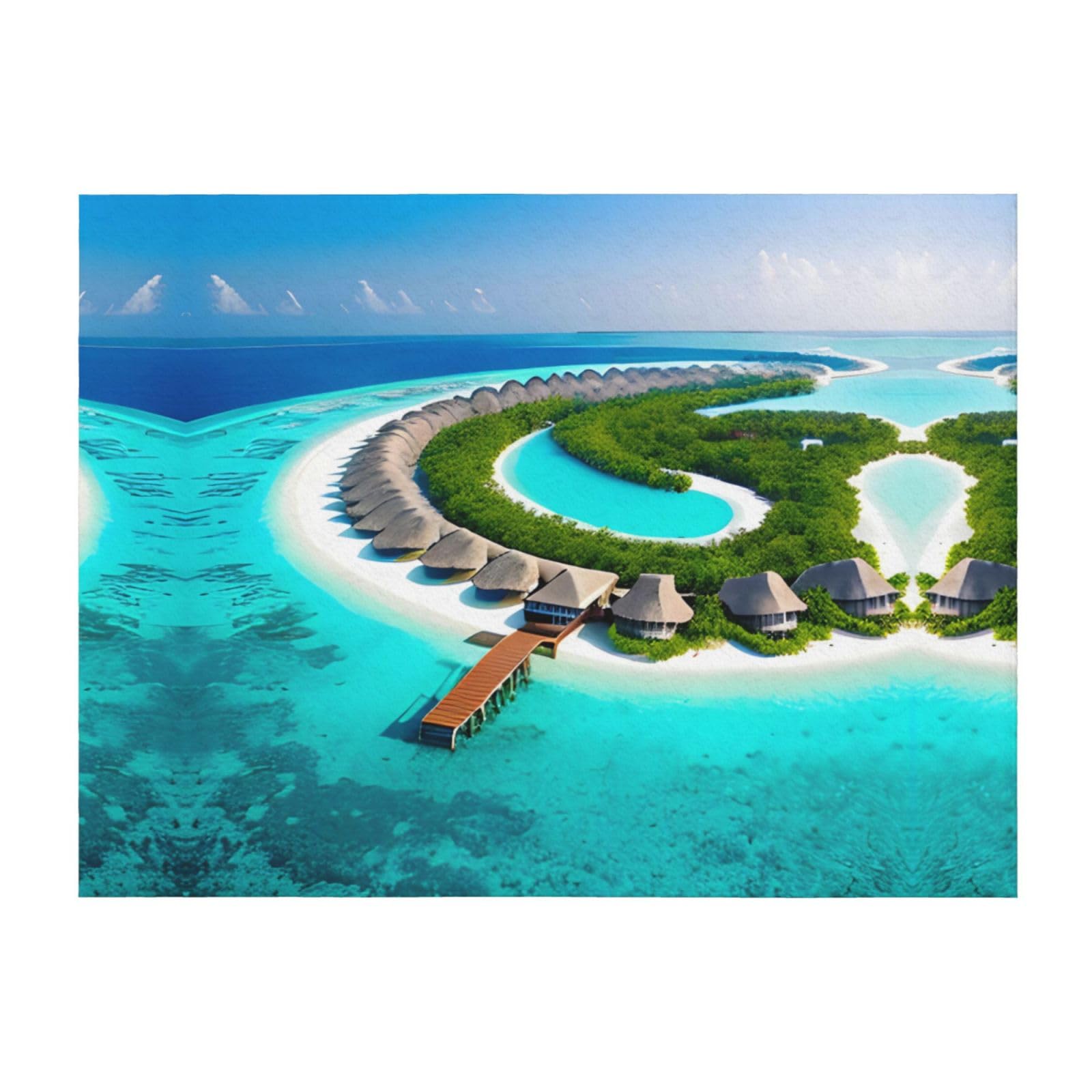 Couverture polaire Maldives plaid flanelle 152x127 cm jeté de lit doux