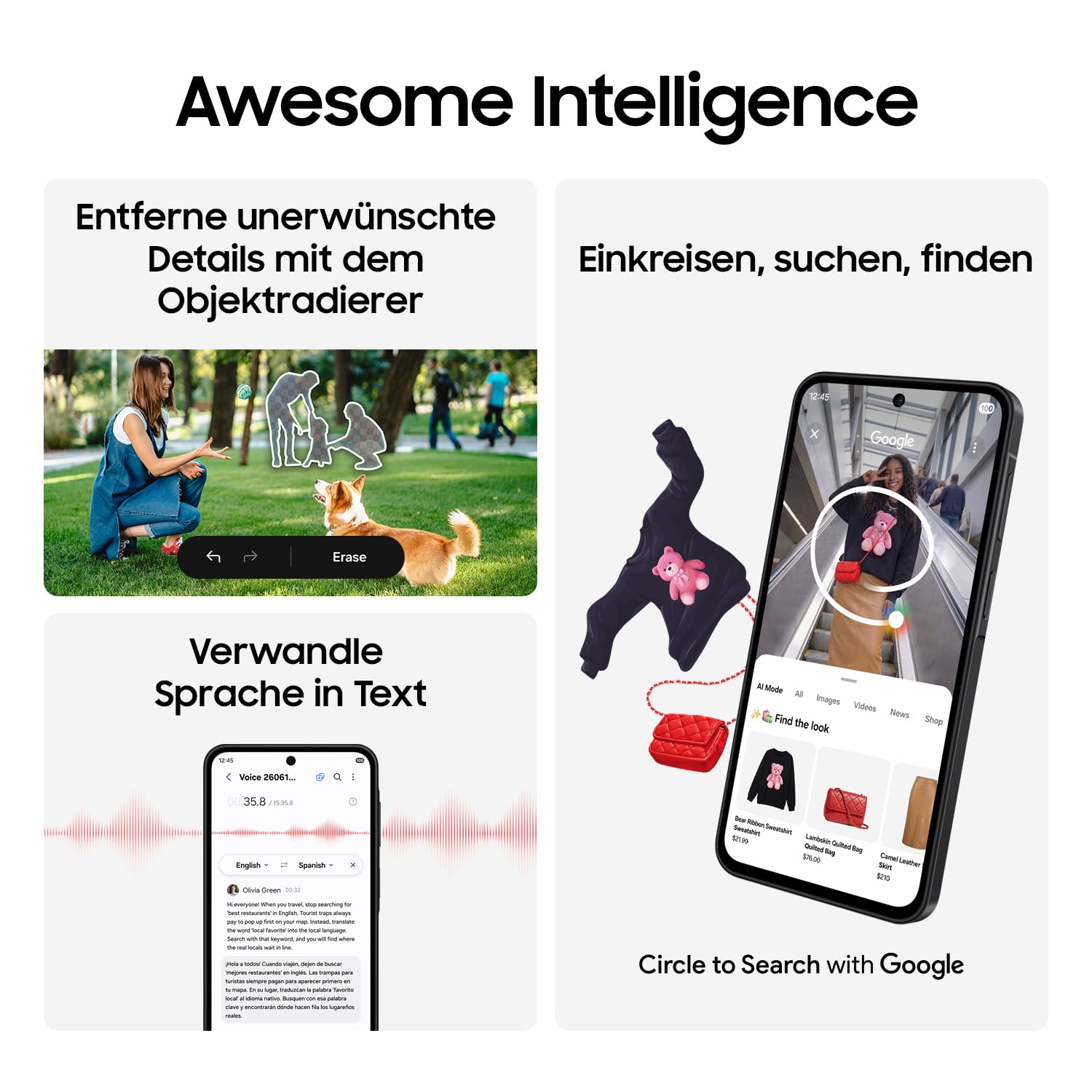 Samsung Galaxy A27 5G Smartphone mit KI-Funktionen, Handy, Black, 128 GB | Circle to Search, Objekt-Radierer, Sprachtranskription, Dreifach-Kamerasystem, IP64, 5000-mAh-Akku, 6 Betriebssystem-Updates