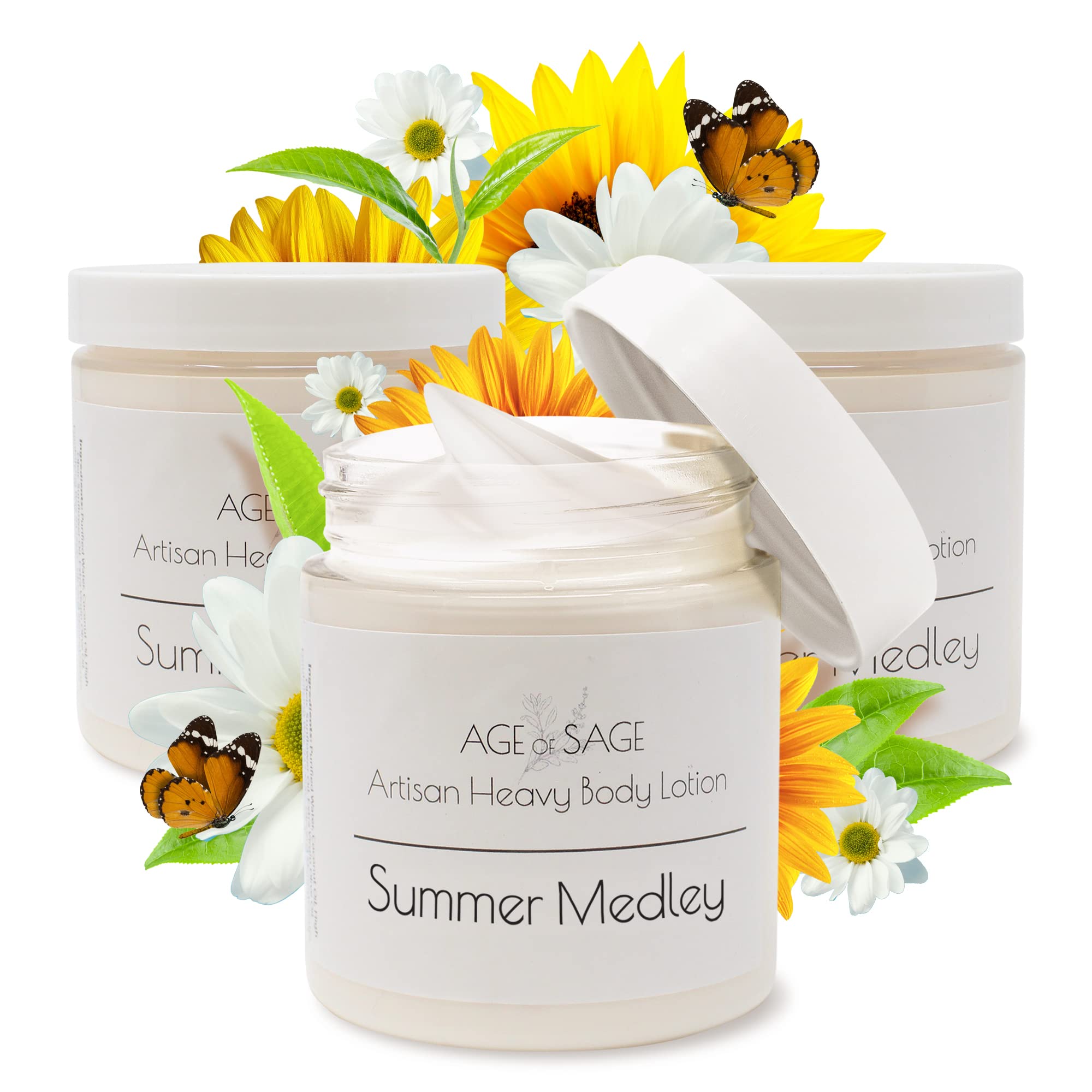 Age of Sage Body Lotion with Shea Butter - Gifts for Her, Body Moisturizers Infused with Coconut & Sunflower Oils, Valentines Gifts for Women Summer