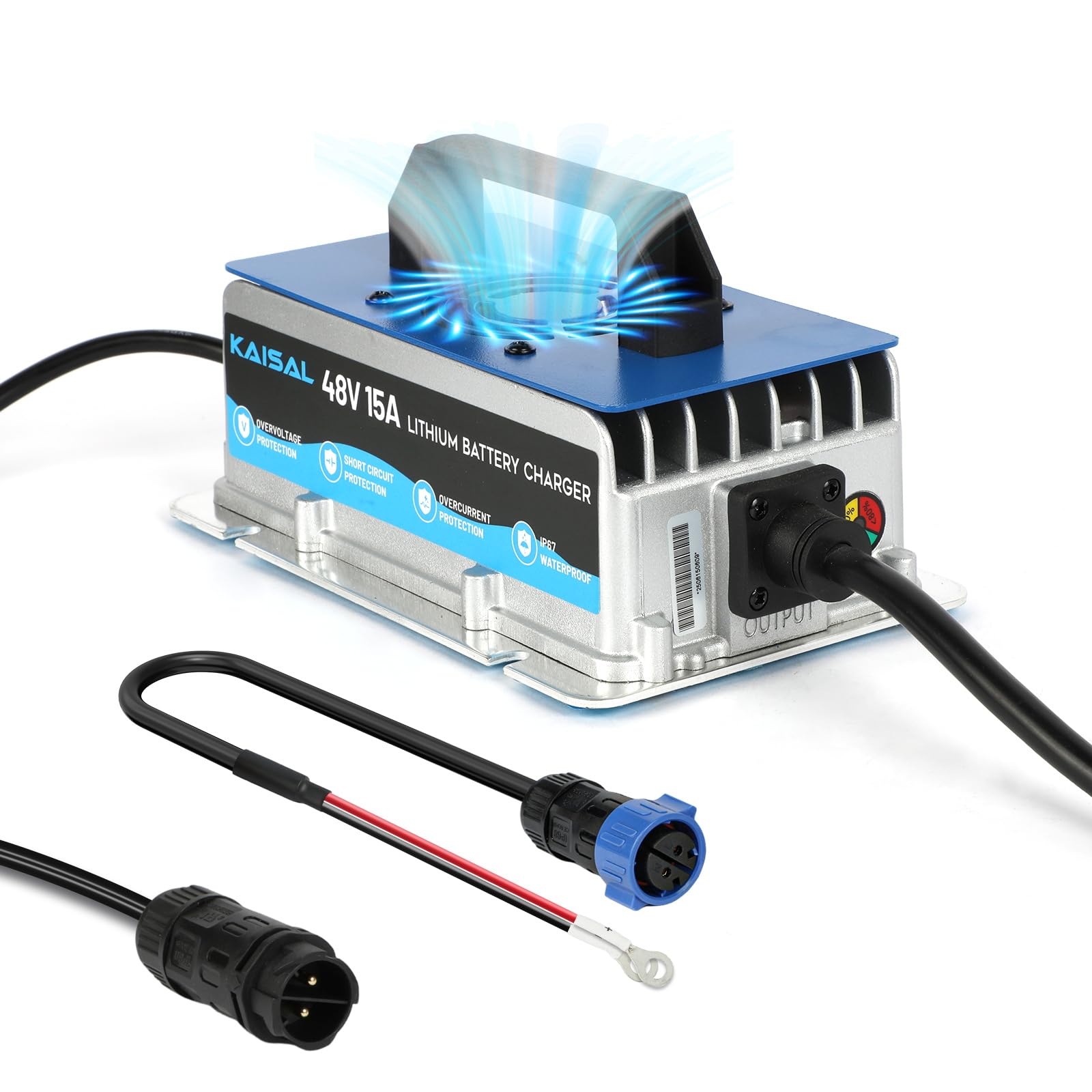 KAISAL 48V 15A LiFePO4 Ladegerät, 58.4V Lithium Batterieladegerät