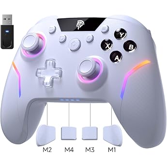 EasySMX X20 Wireless Controller PC with RGB, Bluetooth Controller with 2 in 1 Trigger &amp; Removable Hall Joystick &amp; Mechanical 