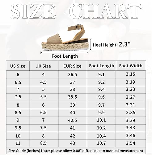 Vepose Women's 00A Espadrilles Sandals Classic Wedge Platform Sandal