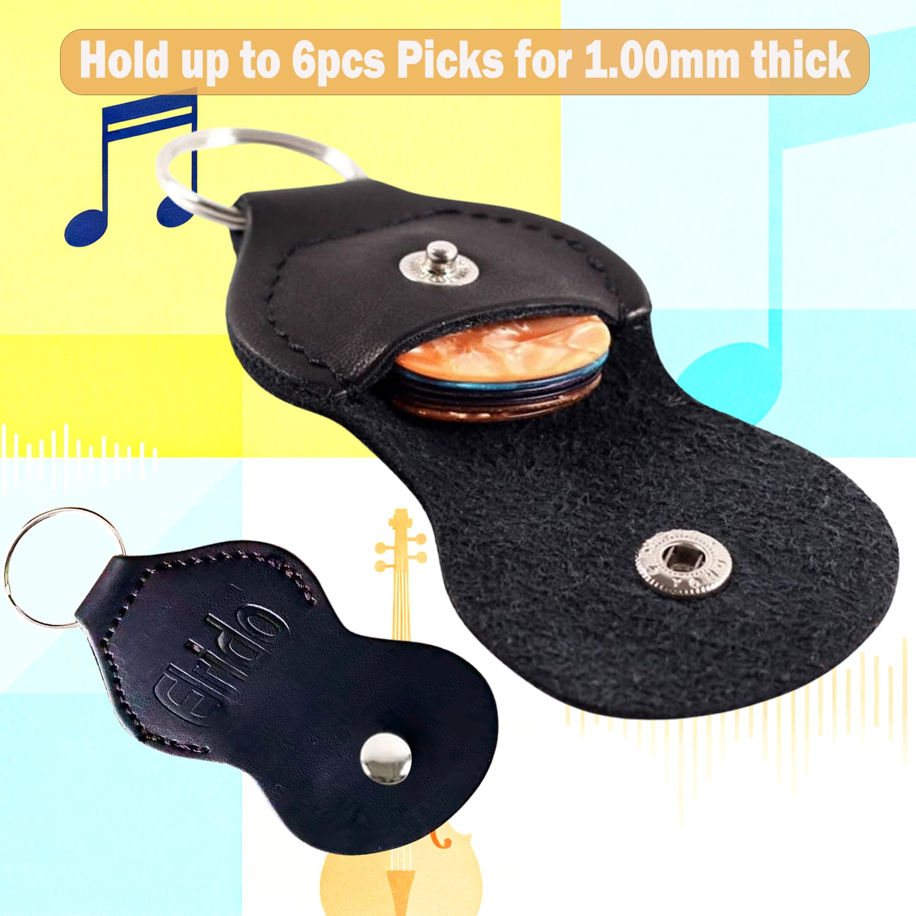 Elrido DIY púas de guitarra para hacer tus púas de guitarra infinitas, con 2 tiras de púas y soporte de púas de cuero – Kit de herramientas de púas de guitarra cortador de púas