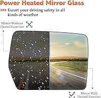 Vista 3 de Cristal de espejo convexo con calefacción eléctrica del lado derecho del pasajero que se ajusta para Ford F-150 2004-2014 Reemplazo