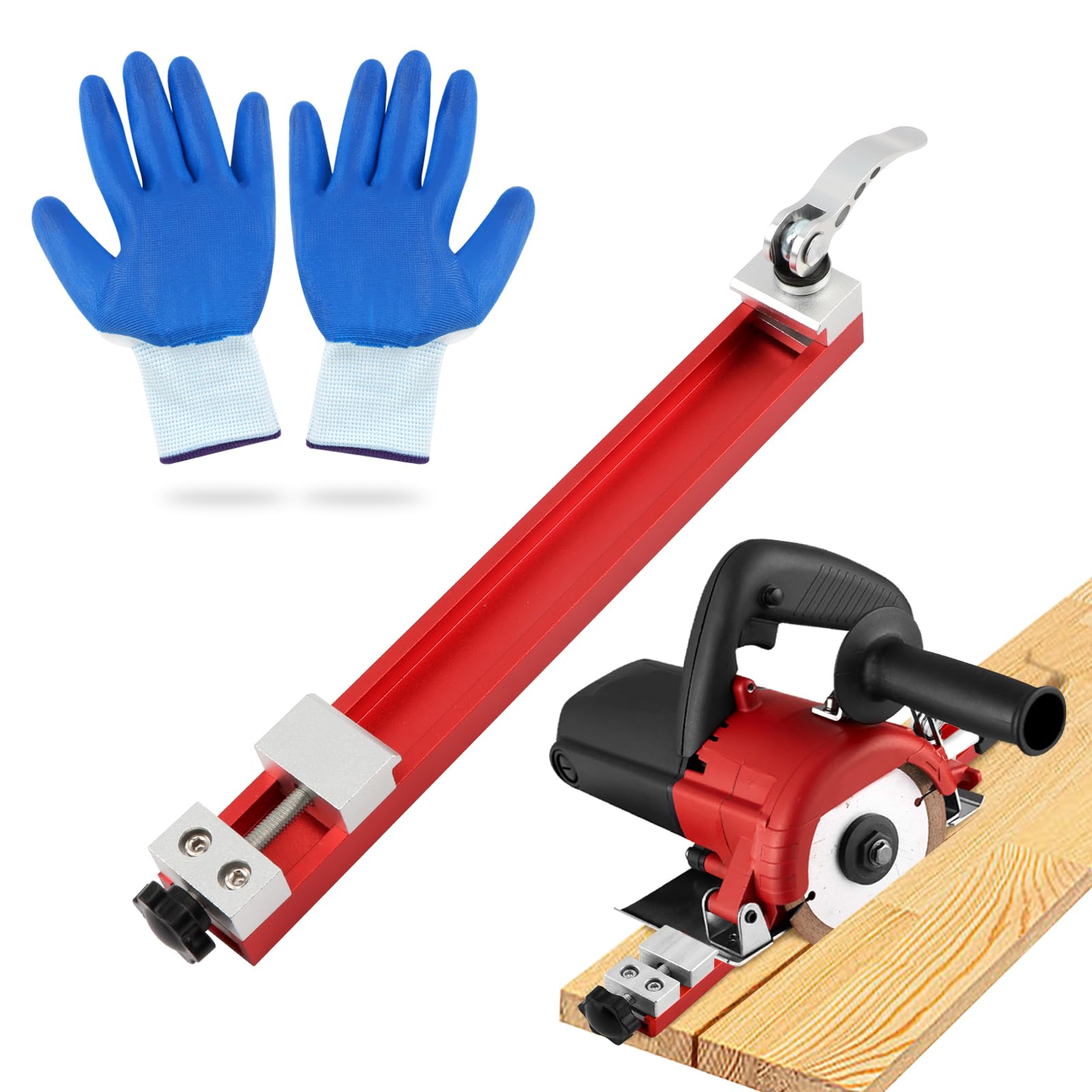 Circular Saw Guide Rail, Adjustable Cutting Machine Base Guide for 240mm Saw Base with Dual Lock, Aluminum Alloy Fence Attachment for Precision Cutt & Milling Tasks(Size:240mm)