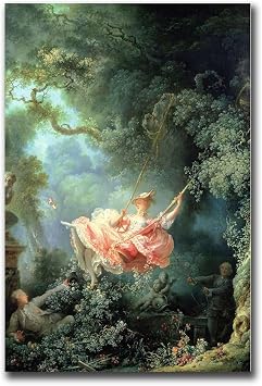 Chen Lin Poster Wall Art Print The Swing By Jean Fragonard Rococo Portrait Painting Classical Art Print Modern Home Bedroom Decor 20x30inch without Frame