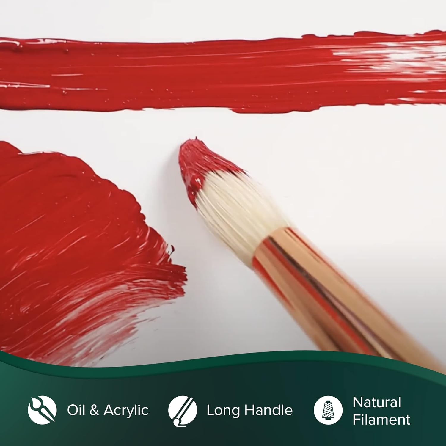 Silver Brush Limited 1000 Grand Prix Round Brush for Oil Paintings, Size 12, Long Handle