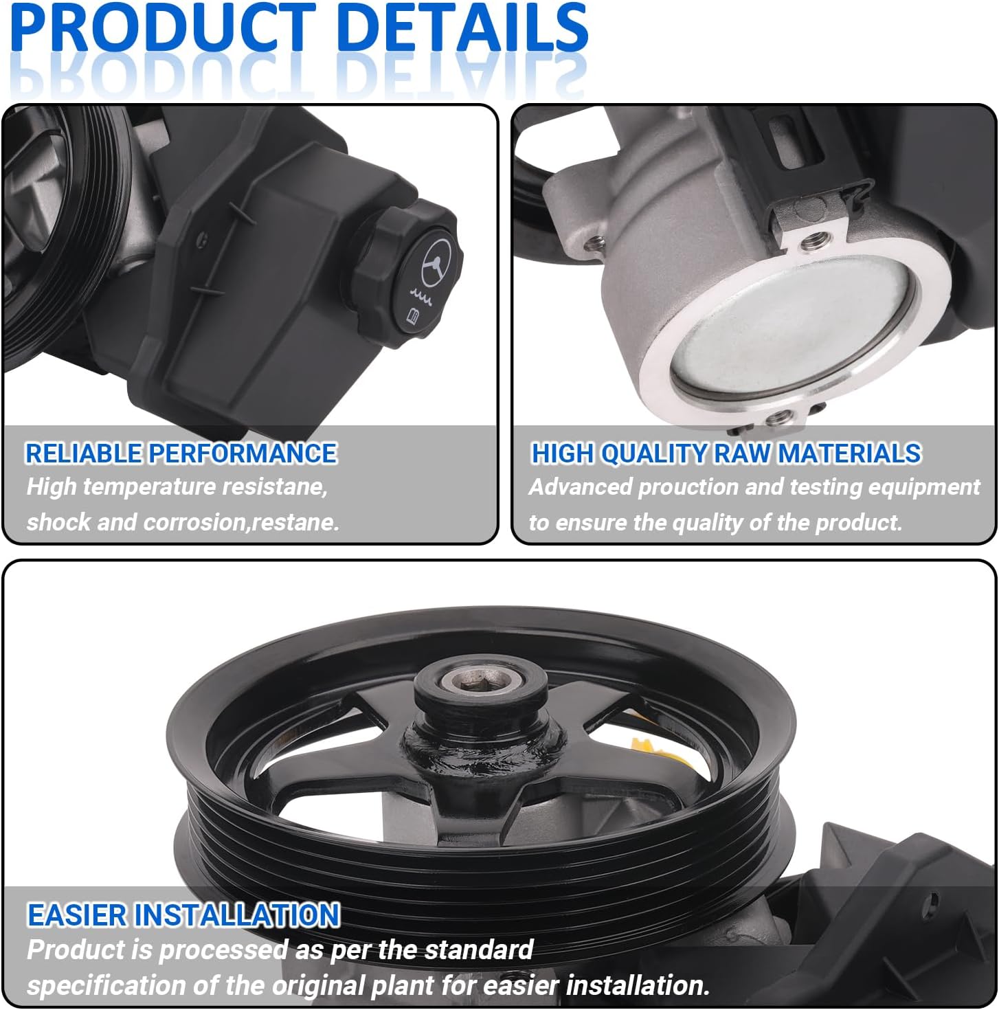 20-69989 Power Steering Pump Compatible with 2006-2011 Chevrolet Impala/ 06-07 Chevy Monte Carlo 3.5L 3.9L, Power Assist Pump Replace part 88964571, 15267585, 88964358