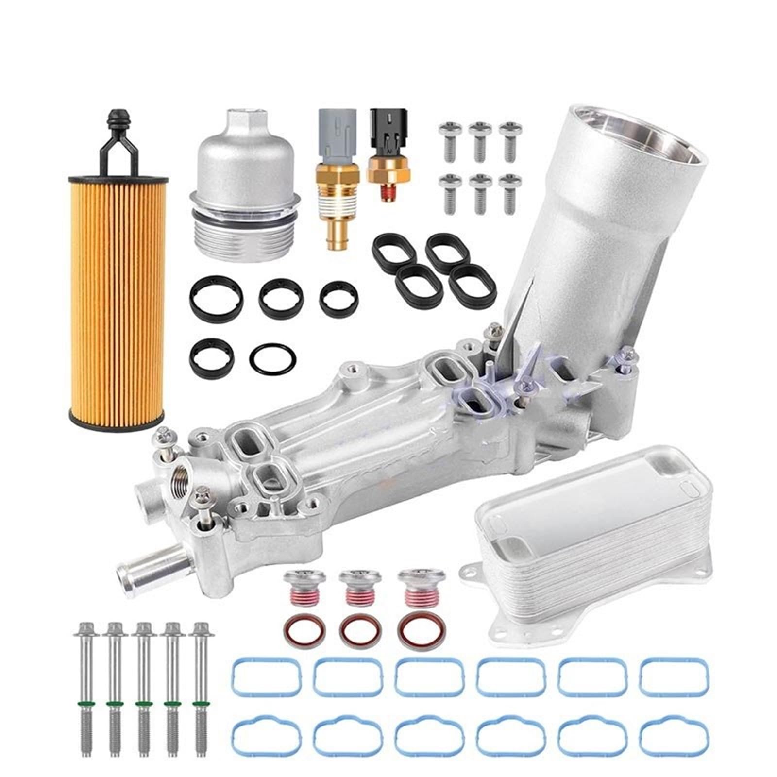 Compatibile con Jeep Chrysler RAM 3.6L V6 2011-2016 Compatibile con Jeep Compatibile con Grand Alloggiamento Motore in Alluminio Completo Filtro Olio Radiatore