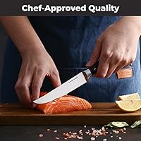 Vista 6 de Master Maison Juego de 4 cuchillos de carne de 5 pulgadas ultra premium 4 cuchillos alemanes de acero inoxidable sin dentar + caja de regalo