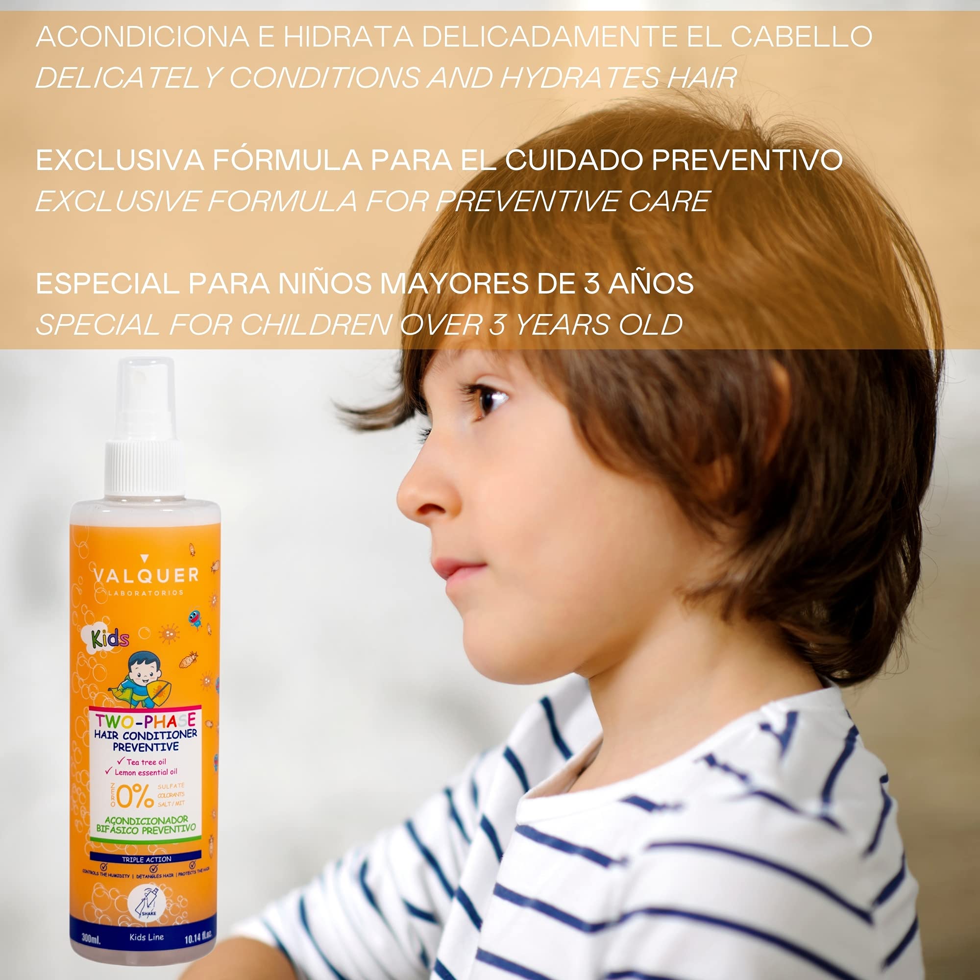Valquer Laboratorios Pack Shampoo e balsamo preventivo per bambini in età scolare. Prevenzione dei pidocchi. Con olio di melaleuca - 400 ml + 300 ml