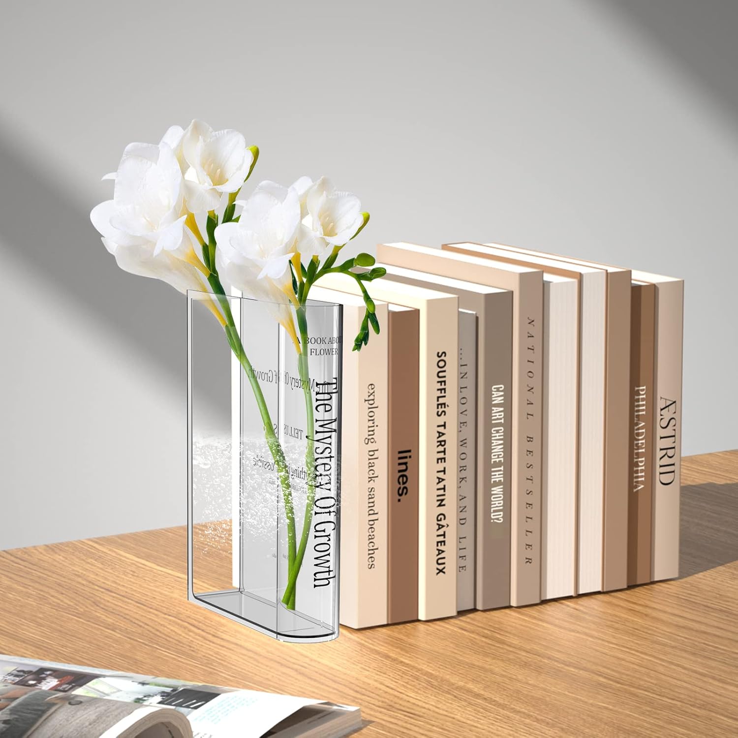Book Vase for Flowers,Clear Book Vase,Acrylic Flower Vase