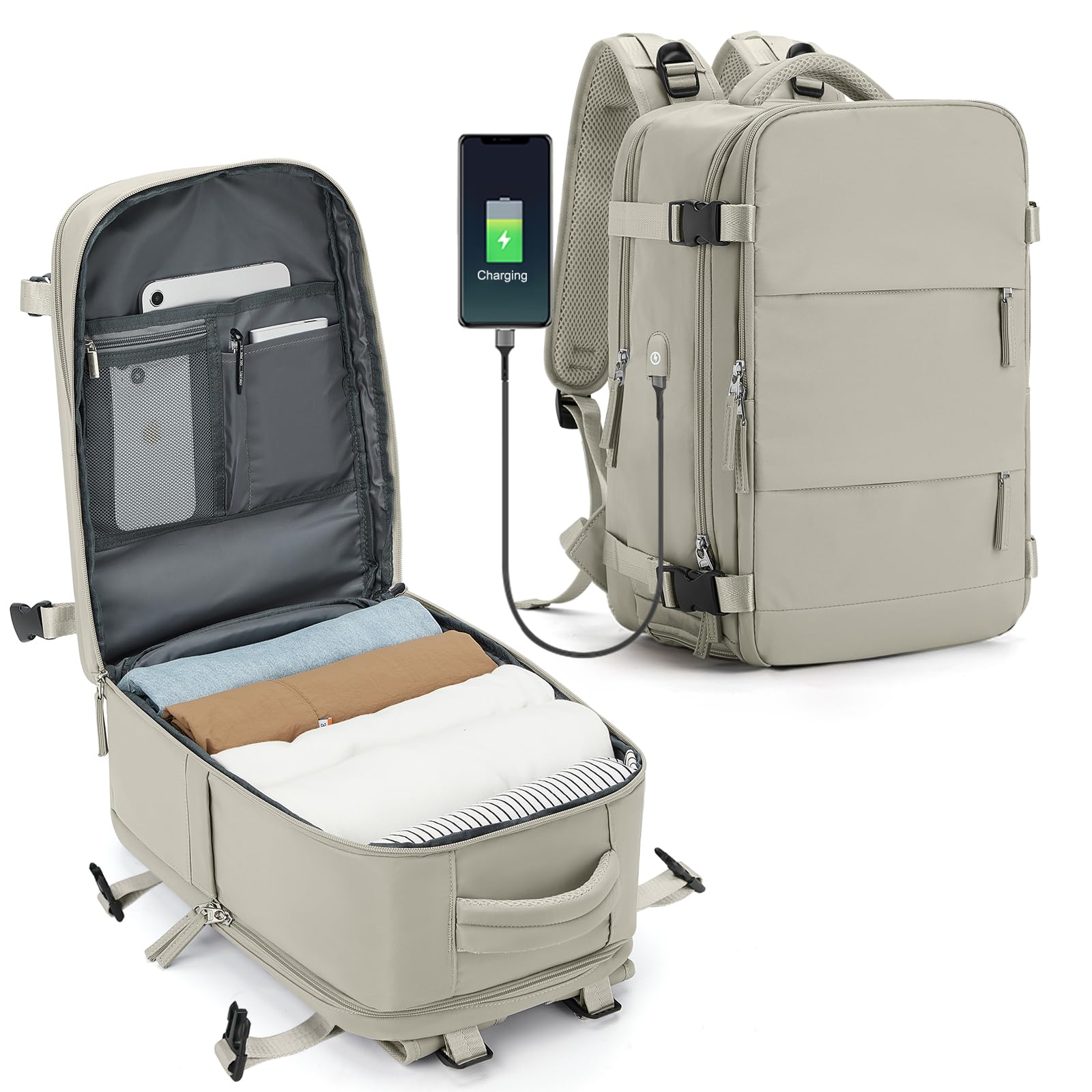 SZLXVacuum Backpack Travel Bag with Pump, Ryanair Cabin Bags 40x30x20 Underseat Travel Backpack Cabin Size Wizz air, Ryanair Cabin Bags 40x20x25 Carry-ons Easyjet 45x36x20 Laptop Rucksack Women Mens