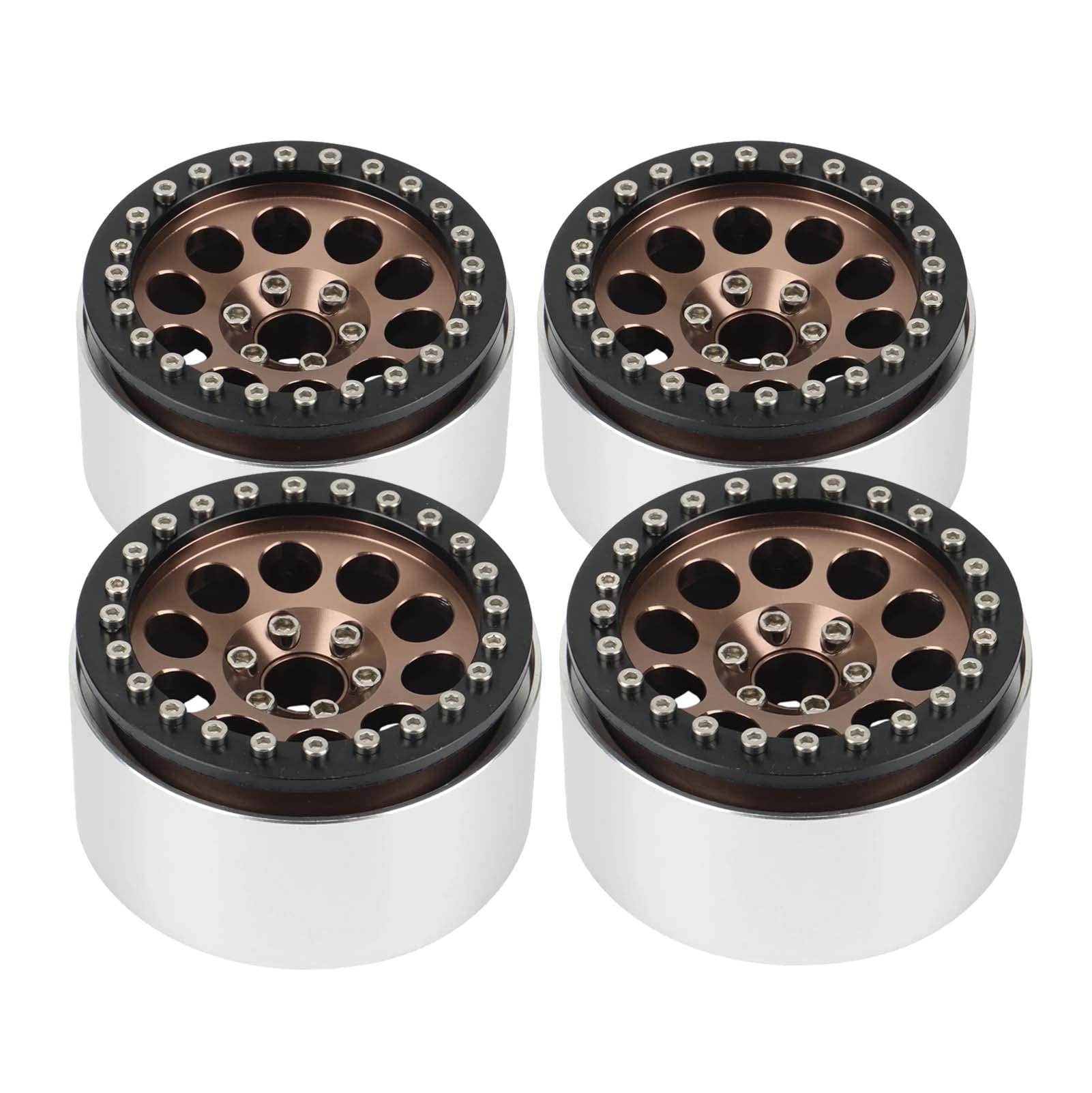 KEEDA Ruedas Y Neumáticos De 120 Mm Con Llantas Beadlock De 2.2″ Para Coches 1/10 RC Crawler – SCX10, TRX4, TRX6 (rojo)