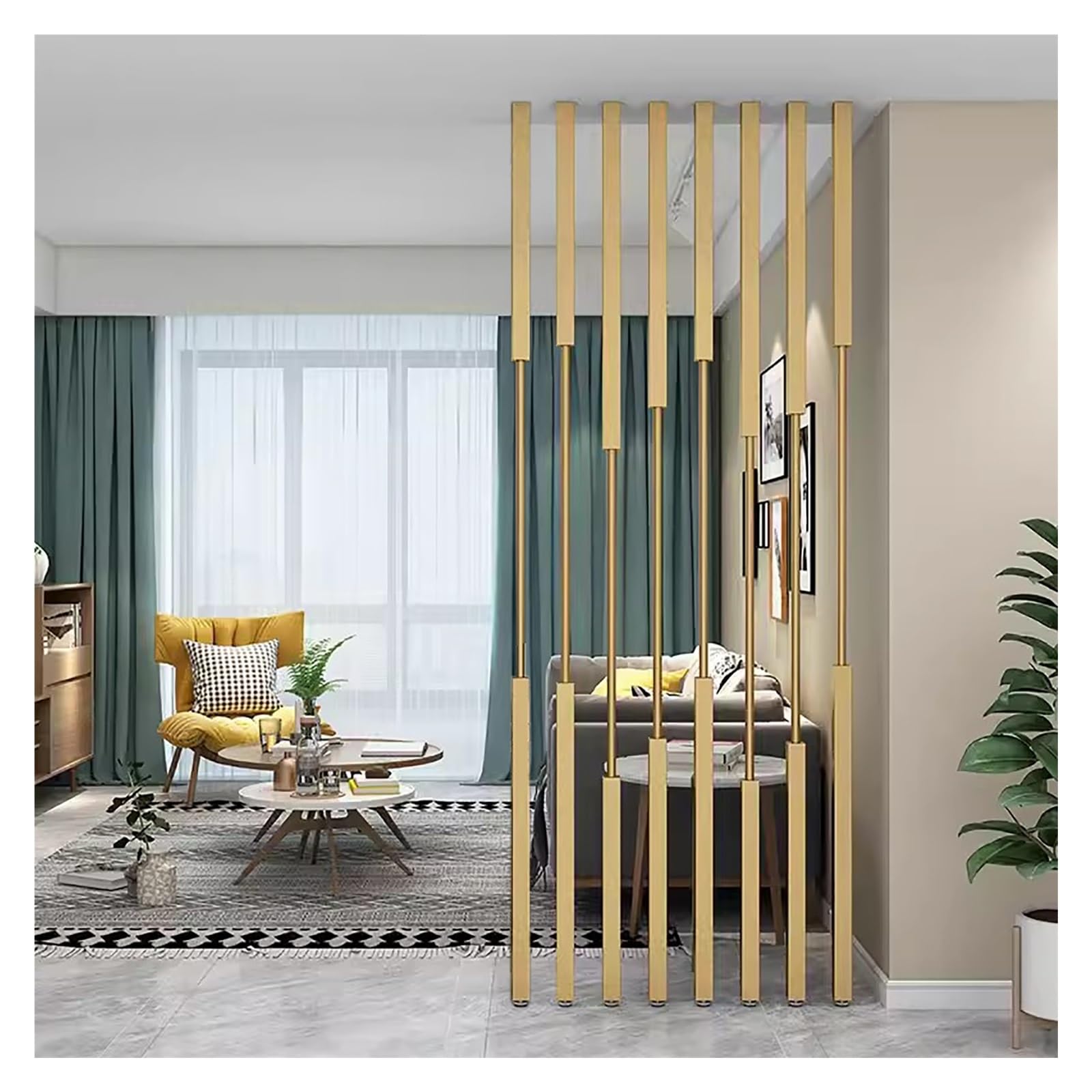 Height d - Divisori in metallo senza punzonatura, per soggiorno e casa, altezza da 0,6 m a 2,4 m, con piedini imbottiti, soluzione per la privacy