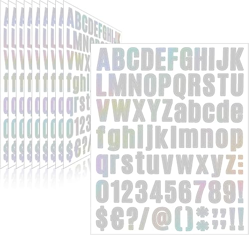 Vista 378 de Calcomanías de letras, 300 piezas, 30 hojas, vinilo autoadhesivo, impermeable, números de buzón, alfabeto para buzón, ventana, puerta, letrero, Negro