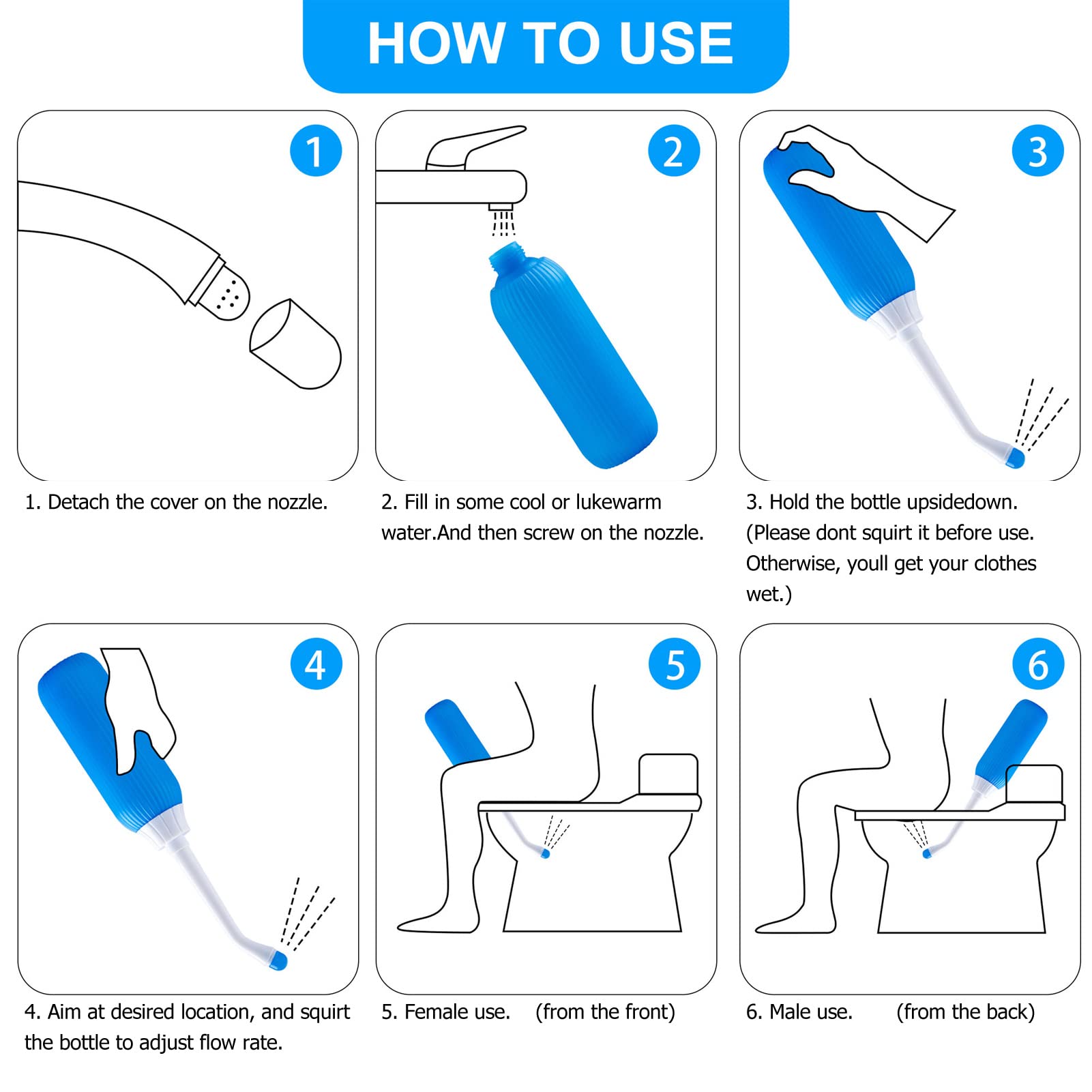 500ml Multipurpose Portable Bidet Sprayer Postpartum Peri Bottle for hygi-ene washing Soothing Postpa for Postpartum part Feminine Care — view 9