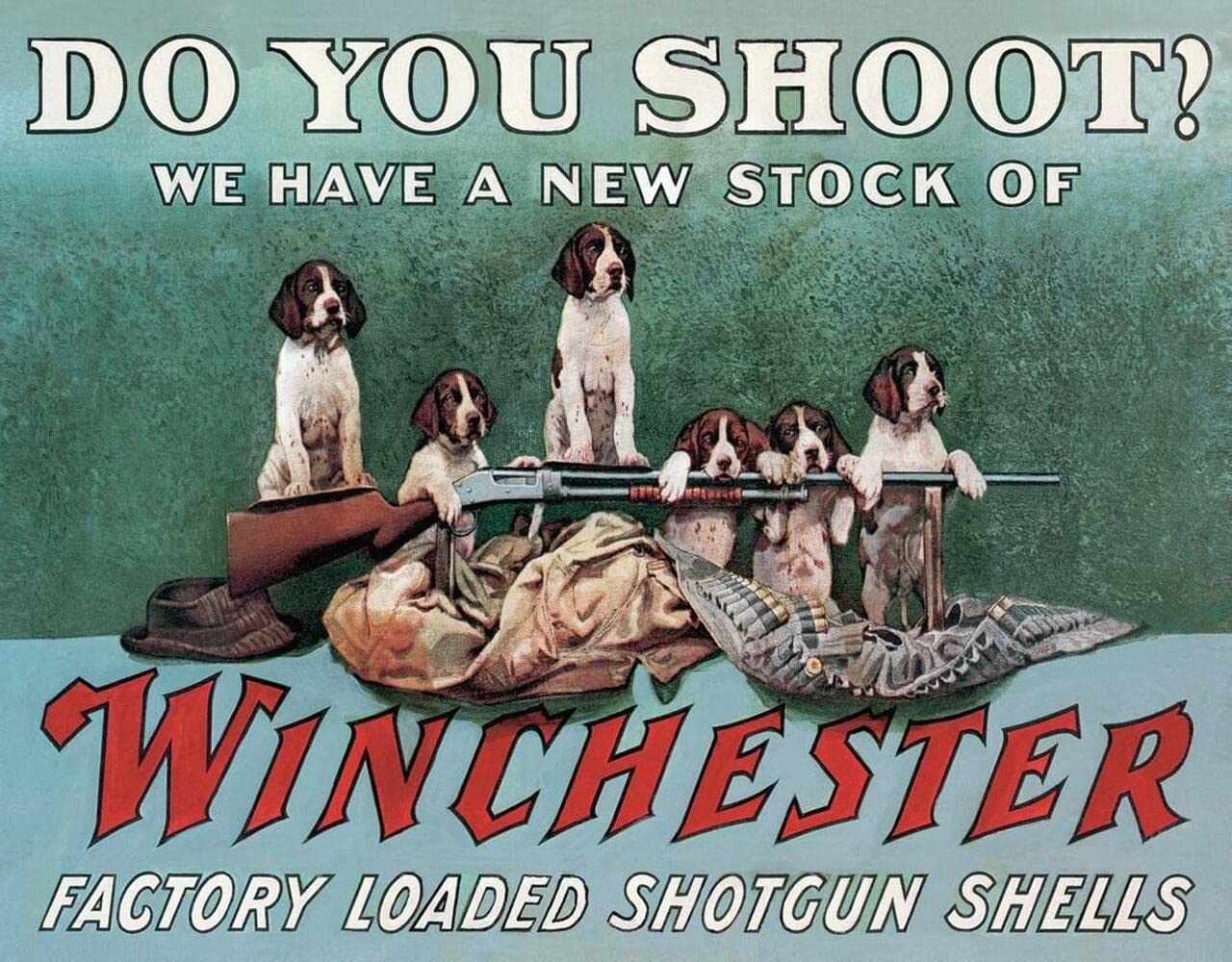 Desperate Enterprises Winchester Shotgun Shells Do You Shoot? Tin Sign - Nostalgic Vintage Metal Wall Décor - Made in USA